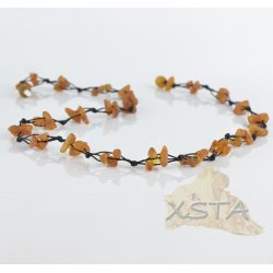 Raw chips amber neckace